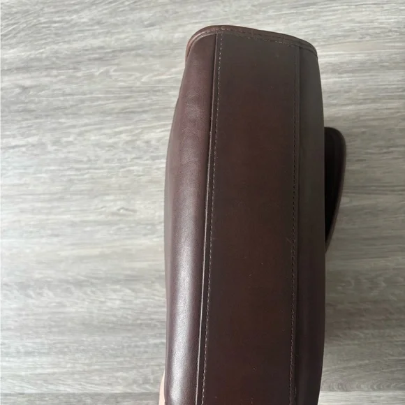 Vintage 1997 Coach 9870 Court Top Handle Leather Bag Dark Brown Crossbody Bag - Picture 7 of 13